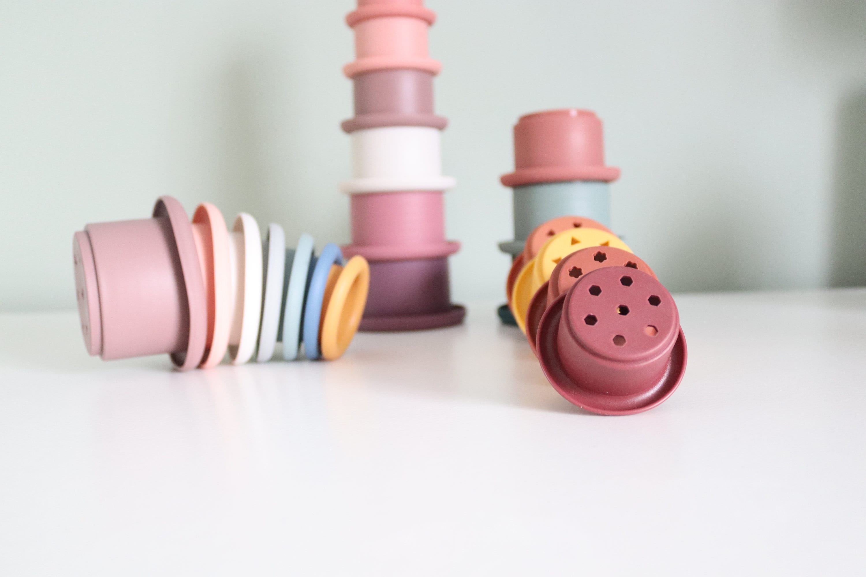 Retro Stacking Tower Stacking cups for babies Montessori Etsy