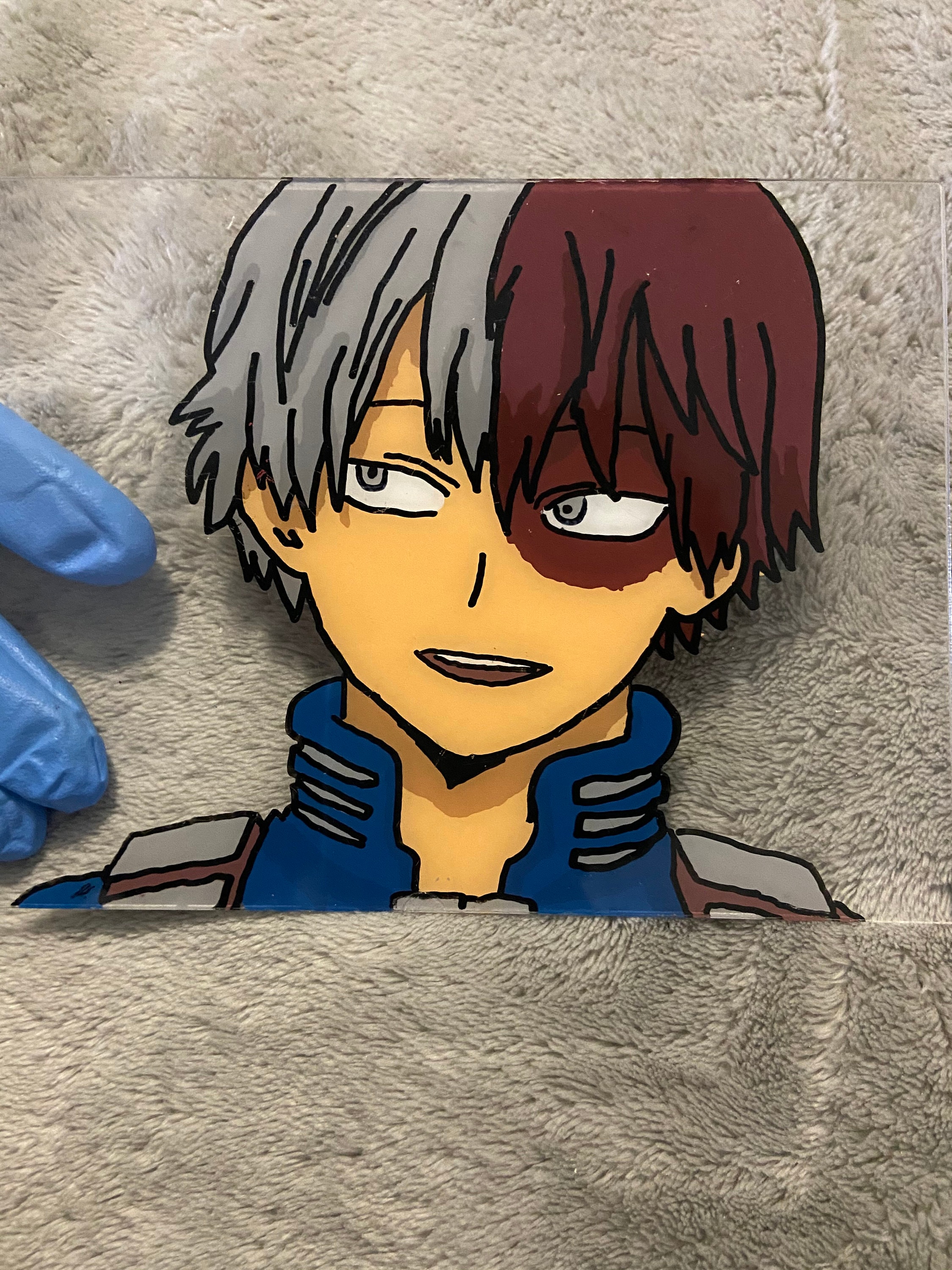 Todoroki Glass Painting Etsy