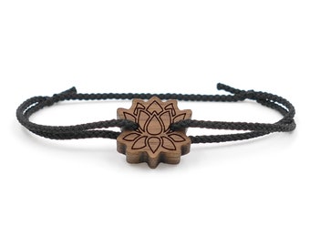 Feines Eco Armband ''Lotusblume'' Walnussholz | Lotus Blüte | nachhaltig und vegan