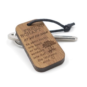 Keychain "Friendship" Walnut Wood | personalized gift | Engraving | vegan and natural