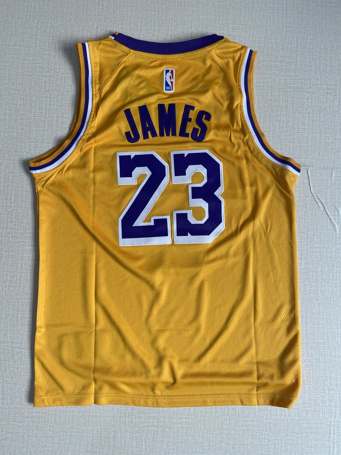LeBron James Lakers 23 New Round Neck Yellow Jersey | Etsy