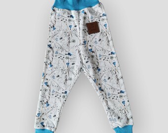 Leggings white blue butterfly girl size 80