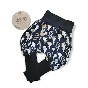 Knickerbocker pants children lightning black white size 86-92