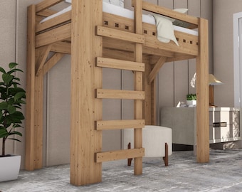 DIY Twin Size Loft Bed Plans (PDF file only, in English)
