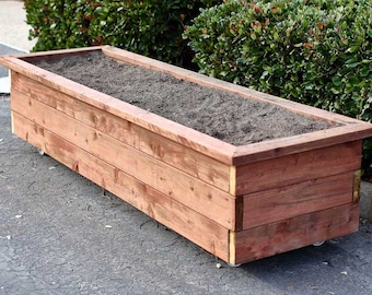 DIY Planter Box on Wheels (PDF file plans only) [Planter Box Plans, DIY Planter Box, Large Planter Box, Flower Box Plans, Vegetable Planter]