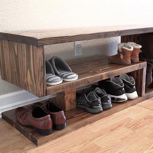 DIY entryway shoe rack bench plans