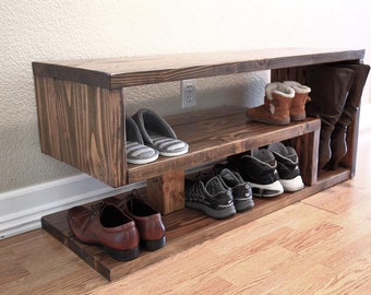 DIY Entryway Shoe Rack Bench Plans [shoe Storage Plans, Boot Bench