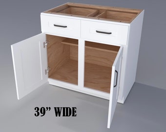 DIY Kitchen Base Cabinet 39" wide with Double Doors and Drawer Plans [Cabinets, Base Cabinets, Shaker Cabinet]