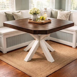 DIY Dining Table Plans with Cross Legs PDF (PDF File Download Only) | Modern Wooden Kitchen Table | Small Space Table Design | Woodworking