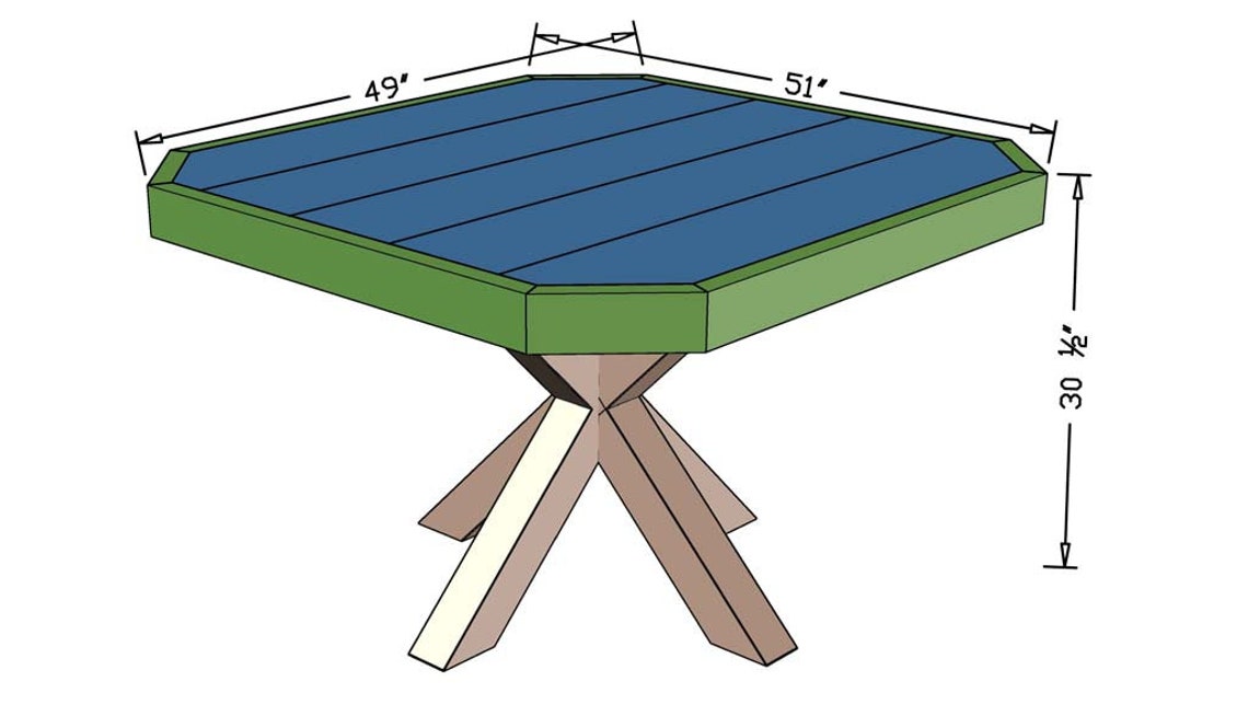 DIY Dining Table With Cross Legs Plans kitchen Table 4x4 Etsy India
