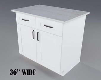 DIY Kitchen Base Cabinet 36&quot; wide with Double Doors and Drawer Plans (PDF file only)[Cabinets, Base Cabinets, Shaker Cabinet]