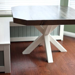 DIY Dining Table with Cross Legs Plans [Kitchen Table, 4x4 Legs Table, X legs, Breakfast Table, Wooden Table, Intertwined Legs, Farmhouse]