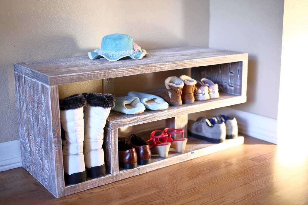 DIY Entryway Shoe Storage Bench