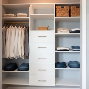 DIY Closet Organizer with Drawers Plans (PDF File Download Only) | Closet System Woodworking Plans | Built-In Storage DIY