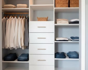 DIY Closet Organizer with Drawers Plans (PDF File Download Only) | Closet System Woodworking Plans | Built-In Storage DIY