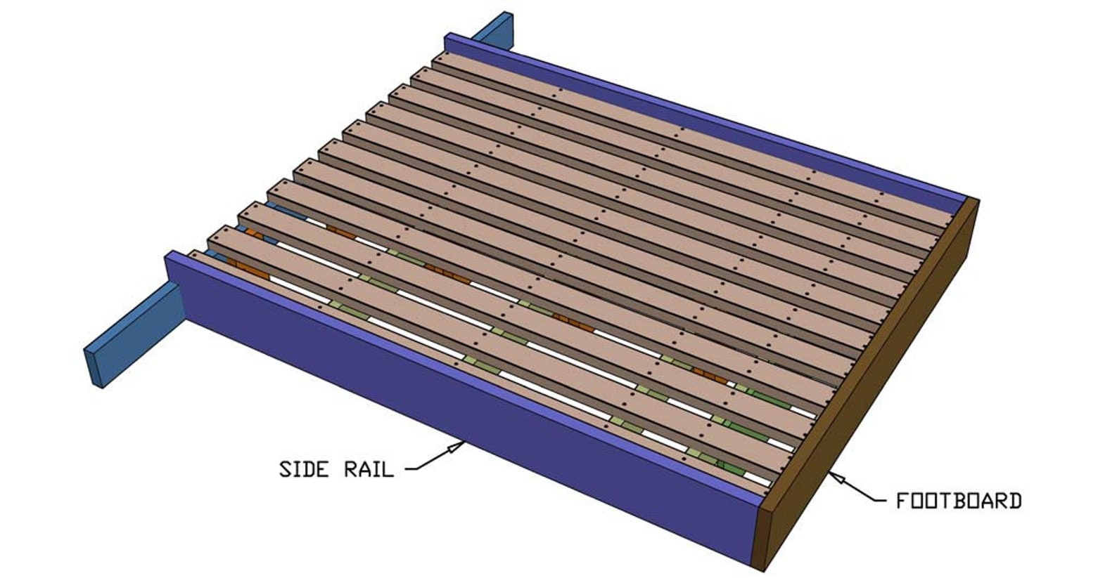 DIY Floating Bed for Queen Size Mattress bed Plans Queen Etsy