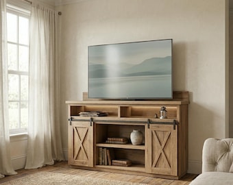 DIY Farmhouse TV Lift Cabinet Plans (PDF File Download Only) | Media Console Woodworking Plans | Hidden T.V. Cabinet | Entertainment Center