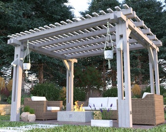 DIY Pergola Plans (14'x12') [Outdoor, Backyard Pergola]