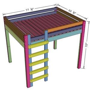 Full Size DIY Loft Bed Plans