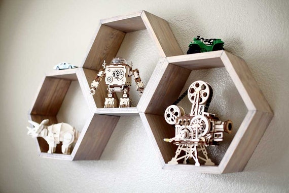 DIY Hexagon Wall Shelf