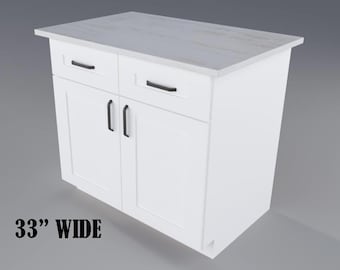 DIY Kitchen Base Cabinet 33" wide with Double Doors and Drawer (PDF file plans only) [Cabinets, Base Cabinets, Shaker Cabinet]