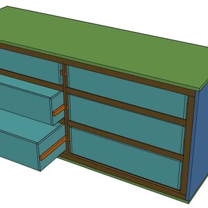 DIY 6 Drawer Dresser Plans Plywood Dresser, Bedroom Dresser, Farmhouse Wooden Dresser, Chest of Drawers Kids Dresser, Bedroom Dresser zdjęcie 5