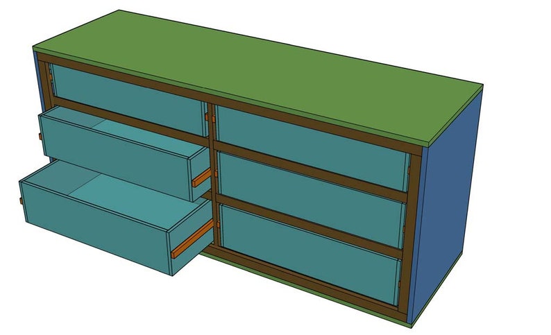 DIY 6 Drawer Dresser Plans Plywood Dresser, Bedroom Dresser, Farmhouse Wooden Dresser, Chest of Drawers Kids Dresser, Bedroom Dresser zdjęcie 5