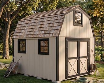 DIY 10x12 Barn Style Shed Plans (PDF File Download Only) | Two-Story Outdoor Storage Shed with Loft | Step-by-Step Woodworking Plans