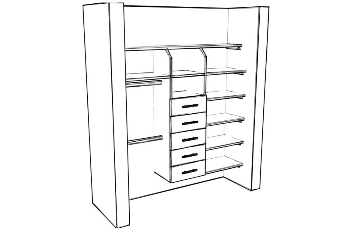 DIY Closet Organizer With Drawers Plans closet System Closet Etsy
