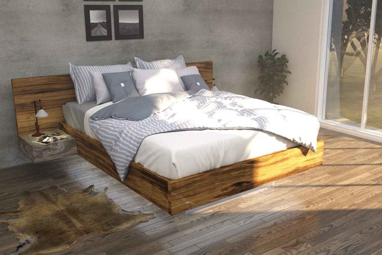 DIY Floating Bed for Queen Size Mattress bed Plans, Queen Size Bed, DIY