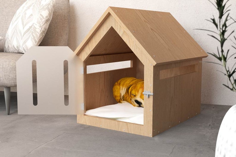 DIY Indoor Dog House Plans dog Crate Wood Dog House Dog Etsy