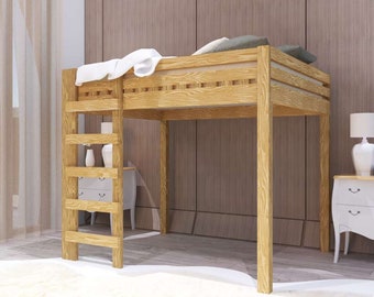 Easy DIY Queen-Size Loft Bed Plans for Adults [Bed Plans, Do it Yourself Plan, Kids Bed Plans, Kids Loft Bed Plans, Bunk Bed Plans, Bedroom]