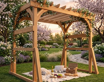 DIY Pergola Woodworking Plans PDF | Outdoor Arbor Build | Beginner Backyard Project | (PDF File Download Only)
