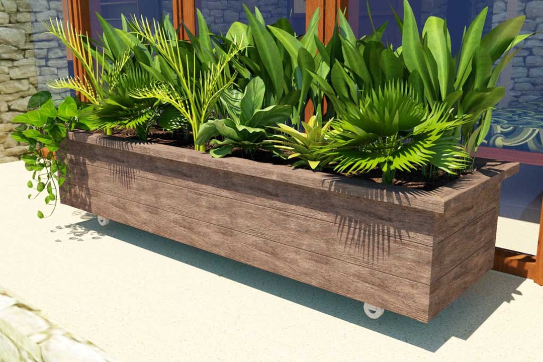DIY Planter Box on Wheels Plan planter Box Plans, DIY Planter Box, Large Planter Box, Flower Box