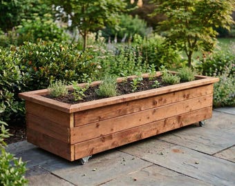 DIY Planter Box on Wheels Plans (PDF File Download Only) | Raised Garden Bed Woodworking Plans | Mobile Garden Box | Step-by-Step Guide
