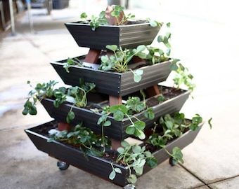 DIY Gutter Planter (Pyramid Shape) PDF Plans [Strawberry Planter, Outdoor Gardening, Backyard Plants, Planter for Flowers, Metal Planter]