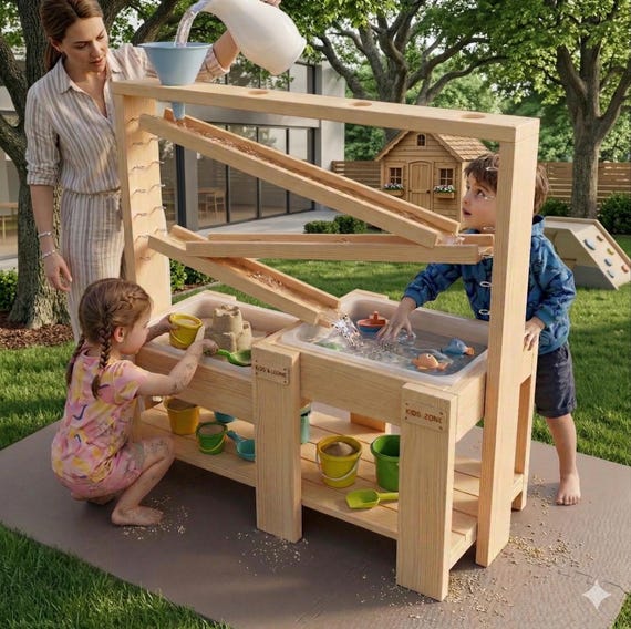 Table à Sable Et Eau Pliable – Tissu Non Tissé Imperméable, 2 Tailles, Jeu Sensoriel Jardin