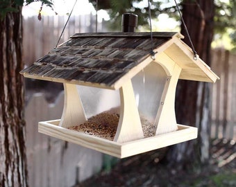 Planos de casa de comedero para pájaros de bricolaje [Bandeja de comedero para pájaros casera, estación de comedero para pájaros, comedero para pájaros de vidrio, comedero para pájaros de madera, comedero para pájaros para un árbol]