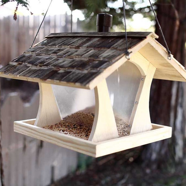DIY Bird Feeder House Plans [Homemade Bird Feeder Tray, Bird Feeder Station, Glass Bird Feeder, Wood Bird Feeder, Bird Feeder for a Tree]