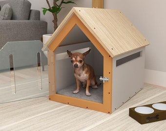 DIY Indoor Dog House Plans [Dog Crate, Wood Dog House, Dog Barrel, Pet House, Pet Furniture]