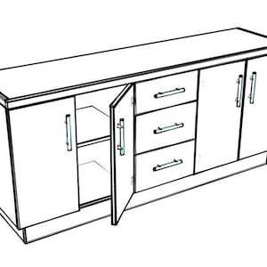 DIY Garage Cabinet with Drawers Plans Plywood Cabinets, Garage Storage Ideas, Workshop Cabinets, Shelves with Doors, Storage Shop Cabinets image 2