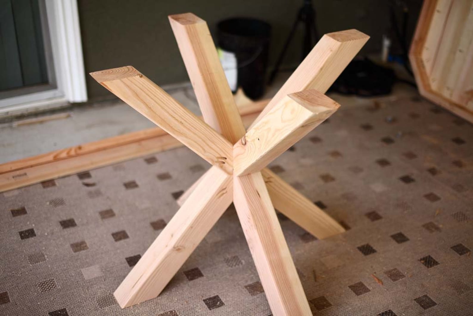 DIY Dining Table With Cross Legs Plans kitchen Table 4x4 - Etsy