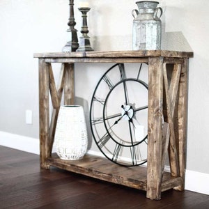 DIY Farmhouse Entryway Console Table Plans [Narrow Console Table Plans, Entry Table Plans, Narrow Side Table Plans, Hallway Table Plans]