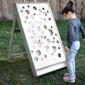 DIY Wall Ball Maze Game Plans [Vertical Ball Maze, String Game, Wooden Labyrinth, Ball on String, Big Maze, Picnic, Old Fashioned Ball Game]