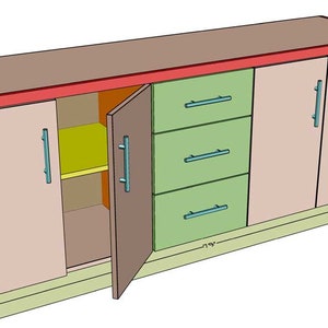 DIY Garage Cabinet with Drawers Plans Plywood Cabinets, Garage Storage Ideas, Workshop Cabinets, Shelves with Doors, Storage Shop Cabinets image 3