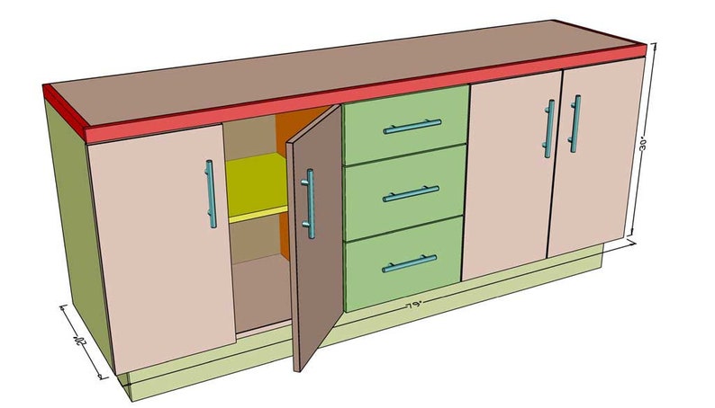 DIY Garage Cabinet with Drawers Plans Plywood Cabinets, Garage Storage Ideas, Workshop Cabinets, Shelves with Doors, Storage Shop Cabinets image 3