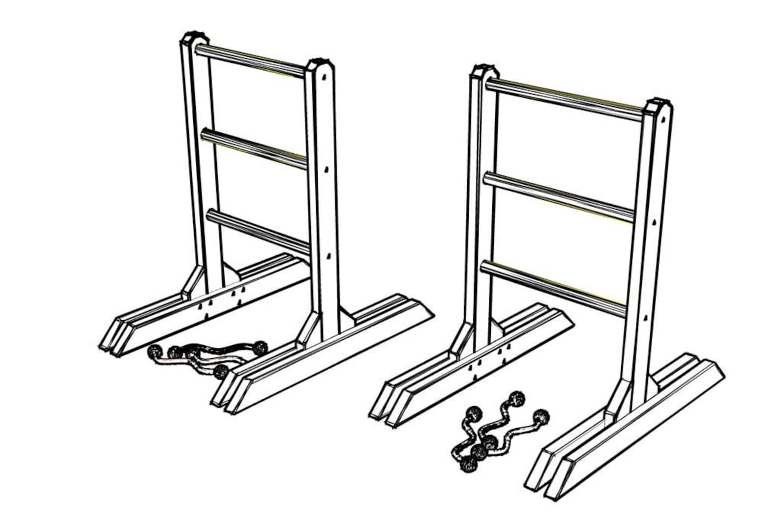 DIY Wooden Ladder Toss Game Plans ladderball Plans Ladder Etsy