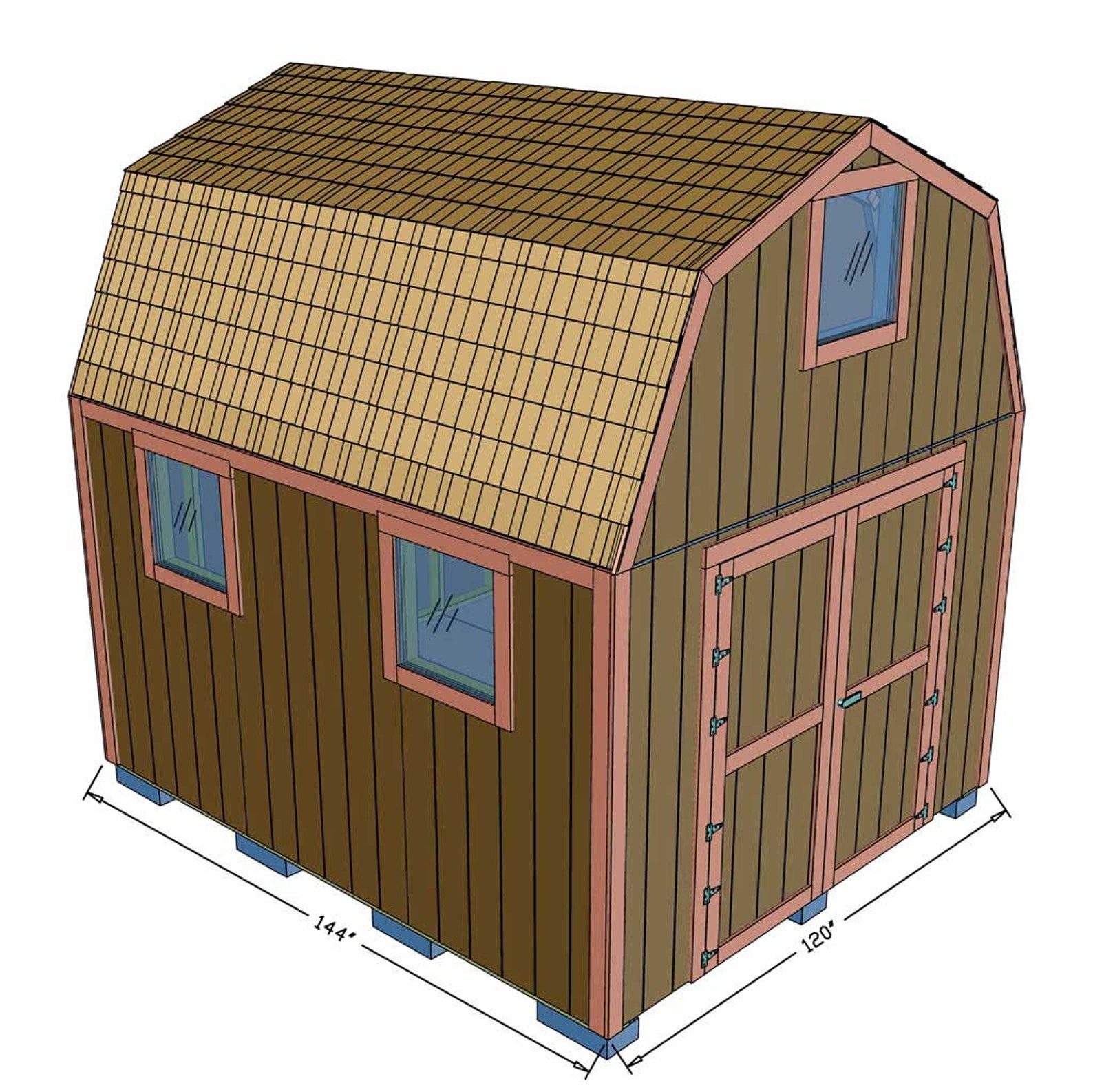 DIY 10x12 Barn Style Shed Plans (PDF File Download Only) | Two-story