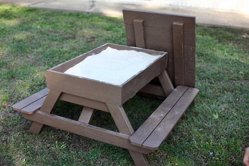 DIY Sandbox Table for Kids Plans Sandbox with Lid Plans, Kids Picnic Table Plans, Sandbox with Cover, Sansory Table Plans, Toddler Sandbox image 1