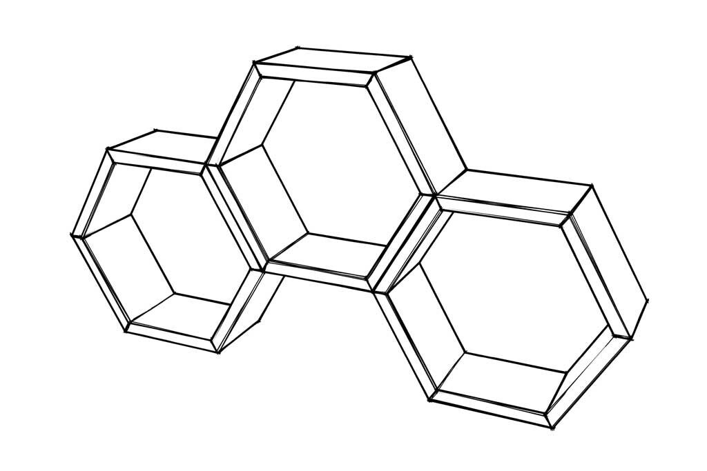 DIY Wall Shelf for Kids Plan Hexagon Shelves Etsy